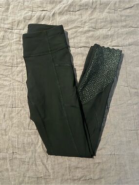 Lululemon Black Leggings with metallic Ankle Panel